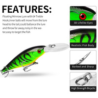 Umpan pancing Salmon Game besar 10.5g 11.5cm lepas pantai keras 3D ikan Kecil Penyelam dalam mengambang tali untuk penggunaan sungai/aliran