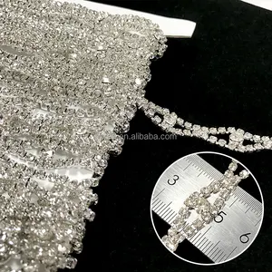 F051 moda göz şekilli cam kristal zincir Trim giyim çanta dekor için yaklaşık 1cm genişlik suni elmas zincir