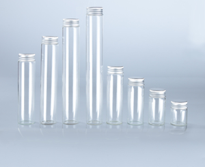 Frasco de Medicina Pequeño Hecho a Medida, 30 mm de Diámetro, Borde Plano Enrollado, Tapa de Aluminio Plateada Mate con Rosca, Tubo de Ensayo de Vidrio - Product Image 5
