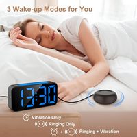 Jam Alarm Getar untuk Tidur Nyenyak dengan Penggetar Kasur Layar Besar Jam Keras yang Dapat Diredupkan untuk Tunarungu Lansia