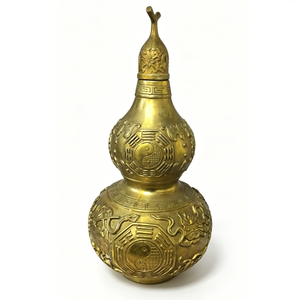 Statuette Wu <span class=keywords><strong>Lou</strong></span> en laiton couleur personnalisée, sculptée, Feng Shui porte-bonheur, finition verdigris doré, décoration de protection pour la maison, style chinois - Product Image 3