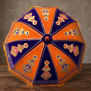Parasol ethnique en coton fait main, grande taille, broderie colorée, décoration de jardin, style vintage, pour patio, protection solaire pour la plage et l'extérieur - Product Image 2
