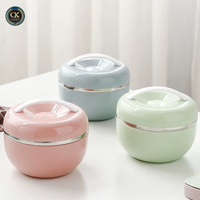 Boîte à lunch et boîte alimentaire en acier double couche multicolores en forme de pomme, adaptée aux enfants, aux adolescents et aux adultes
