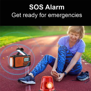 Xách tay 6000mAh 8000mAh sóng ngắn Survival noaa <span class=keywords><strong>DAP</strong></span> thoa năng lượng mặt trời sạc Đèn Pin tay quây năng lượng khẩn cấp AM FM Đài phát thanh - Product Image 3
