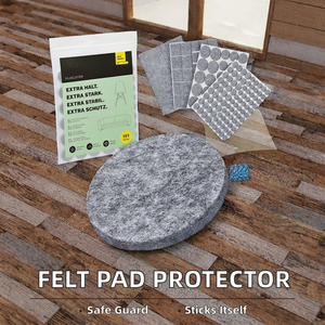 Patins de meubles en feutre auto-adhésifs de 4 mm d'épaisseur 151 pièces <span class=keywords><strong>pour</strong></span> protecteur de sol de <span class=keywords><strong>chaise</strong></span> et patins - Product Image 3