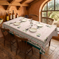 Nappe en polyester haut de gamme, imperméable, résistante à l'huile et à la chaleur, facile à nettoyer, style ferme, pour salle à manger et cuisine