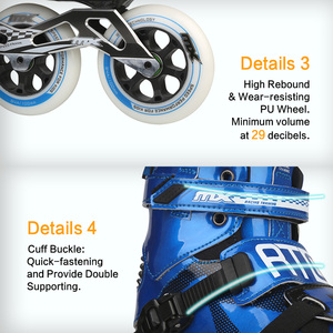 Blue Micro-fiber Lining Midsole Speed Skates <strong>Flashing</strong> <strong>Roller</strong> - Product Image 3