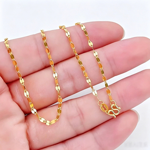 <span class=keywords><strong>Collana</strong></span> Choker in Oro Massiccio 18K Personalizzabile, Catena Sottile Lucida 1,3mm, Gioielli Fini Impermeabili e Permanenti - Product Image 3