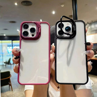 Coque pour iPhone avec anneau de caméra détachable en TPU PC violet pour modèles 14, 15, 16, 17 Pro, Plus, Max