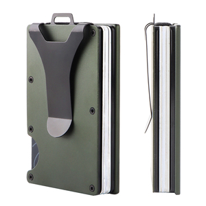 Nieuwe Custom Logo Aluminium Creditcard Case Mannen Rfid Blocking Geld Clip Reizen Slanke Minimalistische Elastische Duurzame Portemonnees - Product Image 1