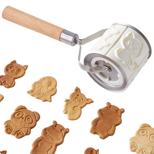 Cán nướng khuôn Cookie Máy cắt thiết lập tái sử dụng con lăn Biscuit Cutter với 32 Mẫu dập nổi tem động vật - Product Image 1