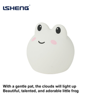 Capteur de lumière Clap en caoutchouc pour animaux aux grands yeux Contrôle de la couleur changeante Dimmable Blanc chaud Batterie rechargeable Moderne Petite nuit