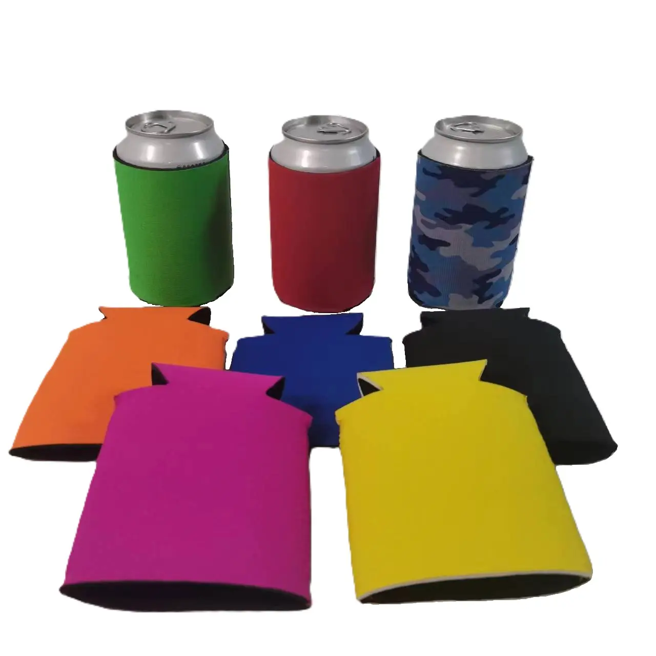Custom Logo Neoprene Can Coolers Slim Beer Bottle Cooler with Waterproof Feature Coozy Drink Coozies Insulated Blank Slap Cans