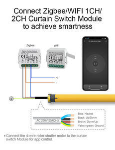 <span class=keywords><strong>Moteur</strong></span> de <span class=keywords><strong>volet</strong></span> <span class=keywords><strong>roulant</strong></span> électrique à 4 câbles avec conception de barre, télécommande universelle pour maison intelligente, compatible Wi-Fi, contrôle par application Tuya - Product Image 3