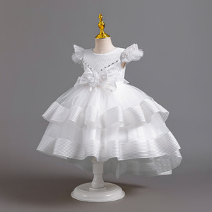 Luxe fleur fille élégante fête moelleux Tulle <span class=keywords><strong>Cocktail</strong></span> 3-12 ans enfants mariage demoiselle d'honneur célébration <span class=keywords><strong>robe</strong></span> - Product Image 4