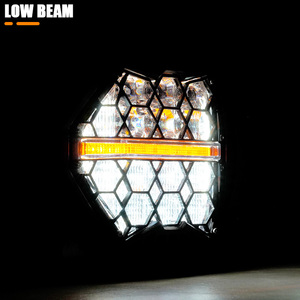 Faro LED da 5-3/4" (5,75 Pollici) con DRL Ambra Compatibile con Dyna Super Wide Glide Low Rider Night <span class=keywords><strong>Rod</strong></span> 883 Sportster Softail - Product Image 5
