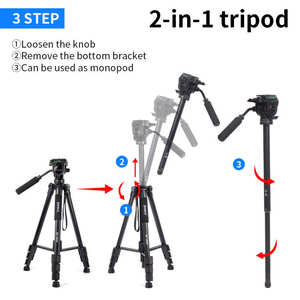 Jmary KP2599 professionnel en alliage d'aluminium tête fluide monopode support caméra vidéo trépied - Product Image 3