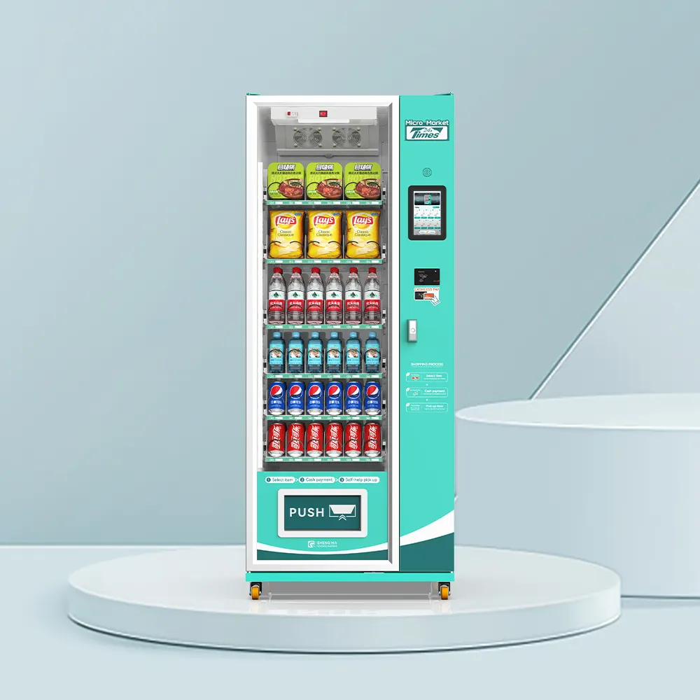 Mesin penjual minuman otomatis penuh komersial layanan mandiri mesin penjual chip kentang pembuat makanan