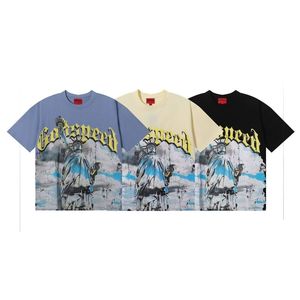 เสื้อยืดแขนสั้น GODSPEED ลายพิมพ์รูปเทพีเสรีภาพสุดเทรนดี้ ผ้าฝ้ายแท้คุณภาพสูง ทอเส้นด้ายคู่ สำหรับคู่รัก - Product Image 1