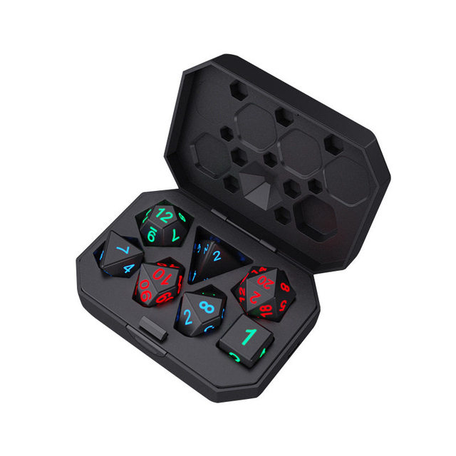 Luminous Fluorescent Color-Changing 7-Piece Electronic Drinking Dice Set for KTV & Bar
