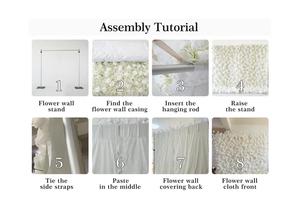 ดอกกุหลาบสีฟ้าขาวประดิษฐ์สำหรับงานแต่งงาน ขนาด 8 ฟุต x 8 ฟุต แบบม้วนติดผนัง พร้อมขาตั้งสำหรับตกแต่งพื้นหลัง - Product Image 5