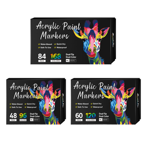Set di Pennarelli Acrilici a Doppia Punta <span class=keywords><strong>per</strong></span> Pittura Diretta su Roccia, Promozionale, <span class=keywords><strong>per</strong></span> Bambini, 24 <span class=keywords><strong>Colori</strong></span> - Product Image 1