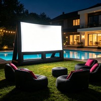 Écran publicitaire gonflable en forme de A de 10 à 16 pieds avec structure à double support pour les événements marketing en plein air, les fêtes et les expositions
