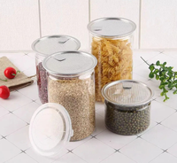 Boîte vide transparente en plastique PET de 200ml 330ml 500ml avec couvercles en aluminium faciles à ouvrir