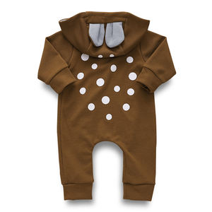 Combinaison pour bébé avec motif de lapin de dessin animé, en coton, pour fille et garçon, manches longues, à capuche, vêtements d'hiver pour tout-petits - Product Image 4
