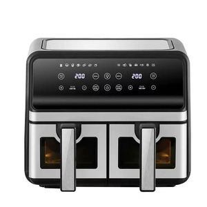 Vente directe usine Friteuse à air double panier avec design moderne grande capacité 4L + 4L carrés - Product Image 6