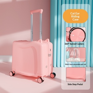 <span class=keywords><strong>Valigia</strong></span> Cavalcabile per Bambini in ABS PC Rigido con Pedale, Maniglia Multilivello e Chiusura a Combinazione - Product Image 1