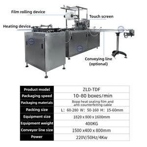 Touch Screen Flow Packing <b>Wrap</b> Film Machine Hot Sealing Film Shrink Packing Machine Transparent <b>Plastic</b> Packing Film Machine - Product Image 3