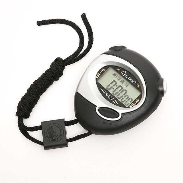 Professional Portable Mini Digital Chronograph Alarm LCD Display Electronic Sport Stopwatch 1/100s Countup Timer for Gym Fitness