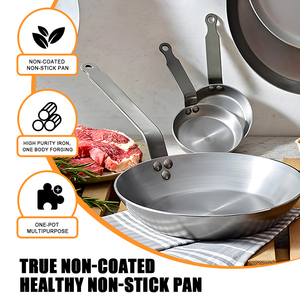 No Chemical Coating 22-40cm Carbon Steel Skillet Frying <strong>Pan</strong> <strong>Grill</strong> <strong>Pan</strong> Without Pot Cover Steel Fry <strong>Pan</strong> for Restaurant Use - Product Image 1