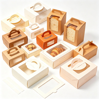 Boîtes en papier pliantes de luxe en gros avec logo personnalisé et fenêtre transparente pour l'emballage alimentaire de gâteaux de lune, biscuits et produits de boulangerie à emporter