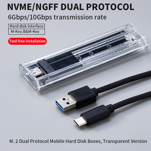 Boîtier transparent Pilcnla pour disque dur SSD NVMe M.2 double protocole <span class=keywords><strong>MVME</strong></span> et NGFF vers USB 3.1, prend en charge jusqu'à 6 To - Product Image 5