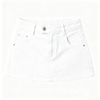 Jupe en jean style Millenium pour femme, taille basse, mini-jupe-short intégrée, très extensible, chic pour l'été