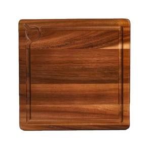 Tabla de cortar cuadrada de madera maciza de 20x20 cm, color retro, tabla de cortar para cocina, bandeja para servir queso, carne y pizza - Product Image 1