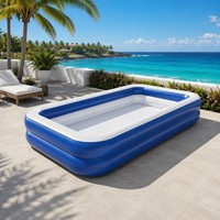 Piscine gonflable d'été Joyful pour enfants et adolescents, idéale pour les jeux aquatiques en extérieur, dans le jardin ou lors de fêtes.
