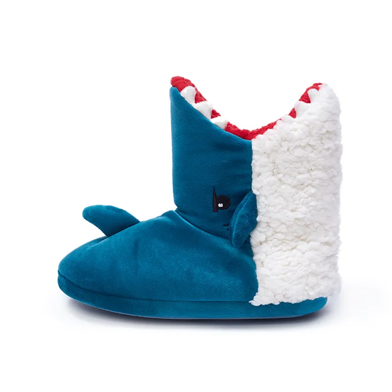 Animal en peluche intérieur chambre à coucher animaux diapositives fourrure peluche requin bottes hiver extérieur pantoufles