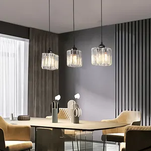 Factory Outlet Black Colour Iron modern glass crystal pendant lamp chandelier