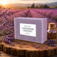 Savon exfoliant artisanal à l'extrait de lavande, exfoliation douce, nettoyage en profondeur, hydratant, pour le visage et le corps, OEM ODM 100g