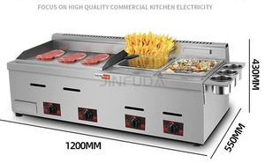 Equipo de restaurante Precio al por mayor Snack Food Combi Horno Plancha de gas con freidora novedosa y multifuncional - Product Image 3