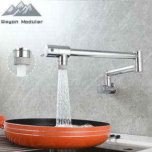 Ensemble de brosse WC moderne Wayon noir mat avec <span class=keywords><strong>robinet</strong></span> de cuisine mural pliable - Product Image 4