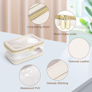 Estuche de Maquillaje de Viaje, Estuche Cosmético Transparente, Bolsa de Belleza Impermeable, Organizador de Maquillaje para Mujer, Bolsa de Maquillaje de Vinilo - Product Image 4