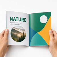 Service d'impression personnalisé pas cher pour catalogues, brochures et flyers A5 de l'entreprise d'impression du Jiangsu, avec reliure plastique et papier offset 300 g/m²