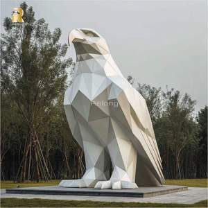 Design moderno tamanho grande aço inoxidável águia escultura estátua para venda - Product Image 3