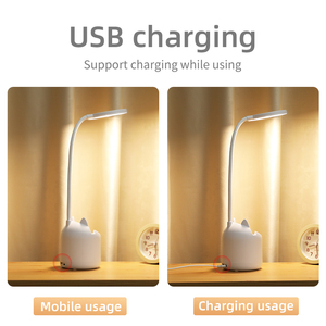 Đèn USB để bàn đa năng tích hợp giá để bút và giá đỡ điện thoại, đèn đọc sách để bàn, đèn LED linh hoạt - Product Image 4
