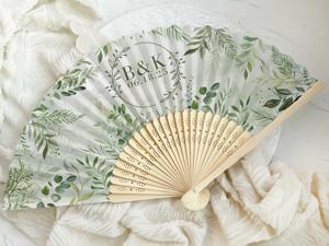 Nicro New Arrival Custom Surface Printing Fabric Hand Fan Handmade Bamboo Crafts Wedding Sports Event Souvenir Promotional Gifts