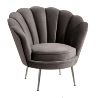 Expédition rapide, fauteuil en velours de grande taille, capitonné, à fleurs, pour salon, fauteuil d'appoint en forme de fleur avec pieds dorés